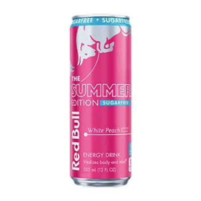 Red Bull Summer Edition White Peach Sugarfree Energy Drink 12oz