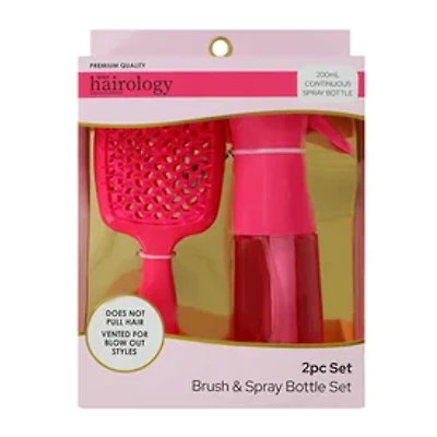 Hairology® Brush & Spray Bottle Hair Care Set