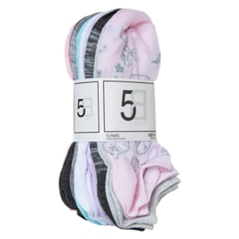 Low-Cut Ankle Socks 10-Pack - Pastel Paisley