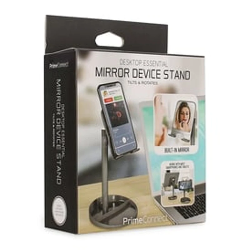 Desktop Tablet & Phone Stand With Vanity Mirror