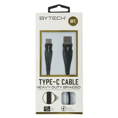 6ft Braided Premium USB-C To USB-A Cable