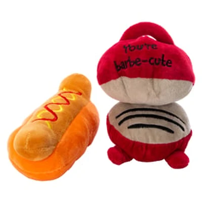 Foodiez Plush Dog Toys With Squeaker 2-Count