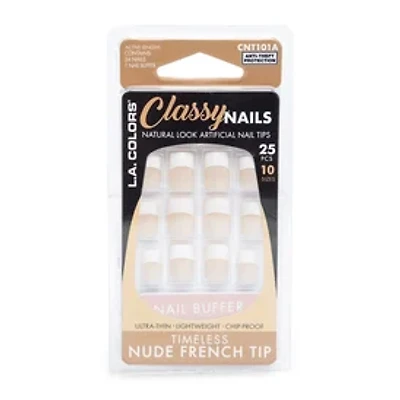 L.A. Colors® Nude French Tip Artificial Nail Tips 25-Piece Nail Kit