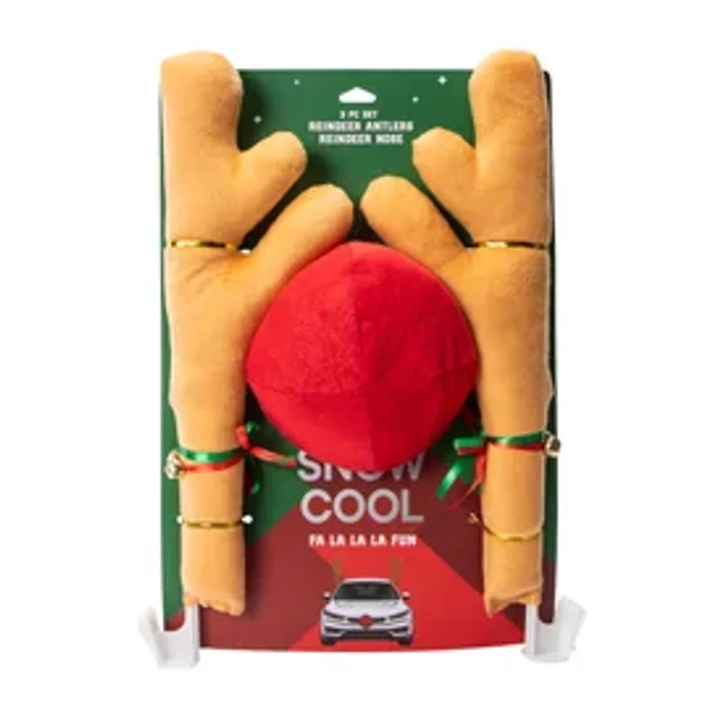 Christmas Reindeer Antlers & Nose Car Décor Set