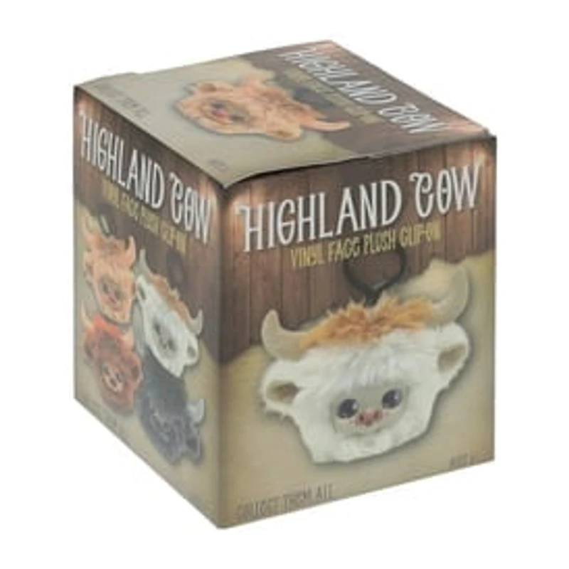 Highland Cow Vinyl Face Plush Clip-On (Styles May Vary)