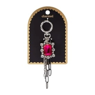 Charmed Pink Gem Cluster Key Ring