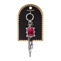 Charmed Pink Gem Cluster Key Ring