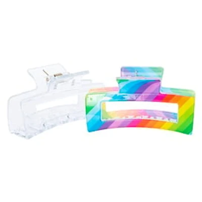 Rainbow Claw Hair Clips 2-Pack