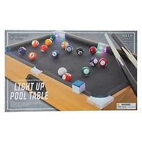Tabletop Light Up Pool Table 20in x 12in