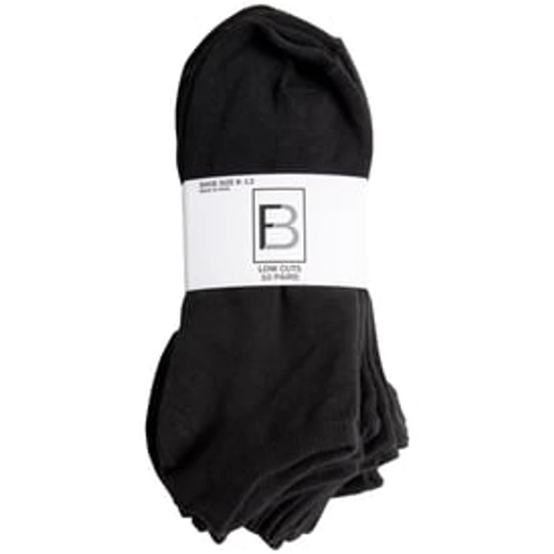Mens Low-Cut Black Ankle Socks 10-Pack