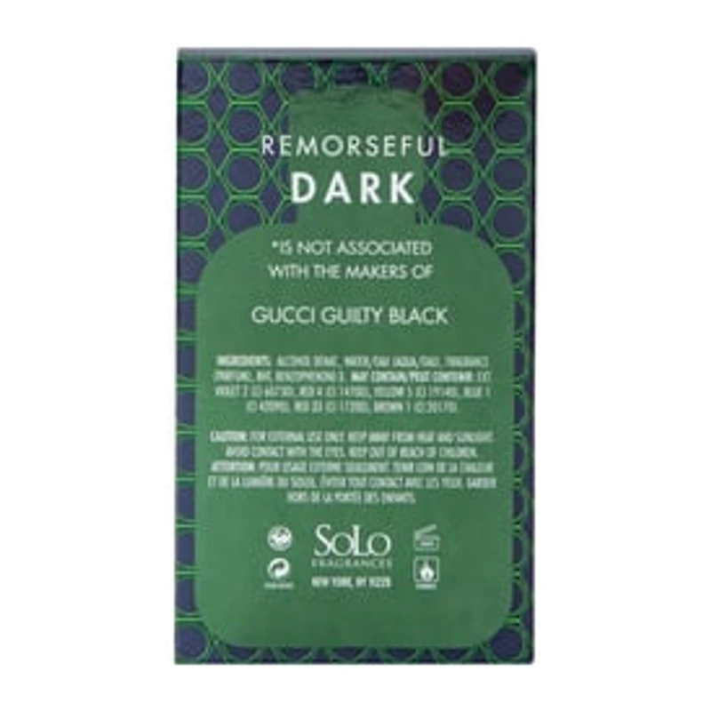 Remorseful Dark Pour Homme Eau De Toilette 3.4oz
