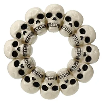 Skull Wreath Halloween Decoration 15.35in