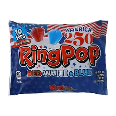 Ring Pop® Limited Edition America 250 Red White & Blue Candy 10-Pack 3.5oz