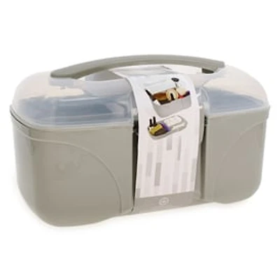 Storage Box With Flip-Top Lid - Gray