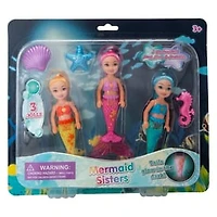 Mermaid Sisters Glow In The Dark Dolls 3-Count