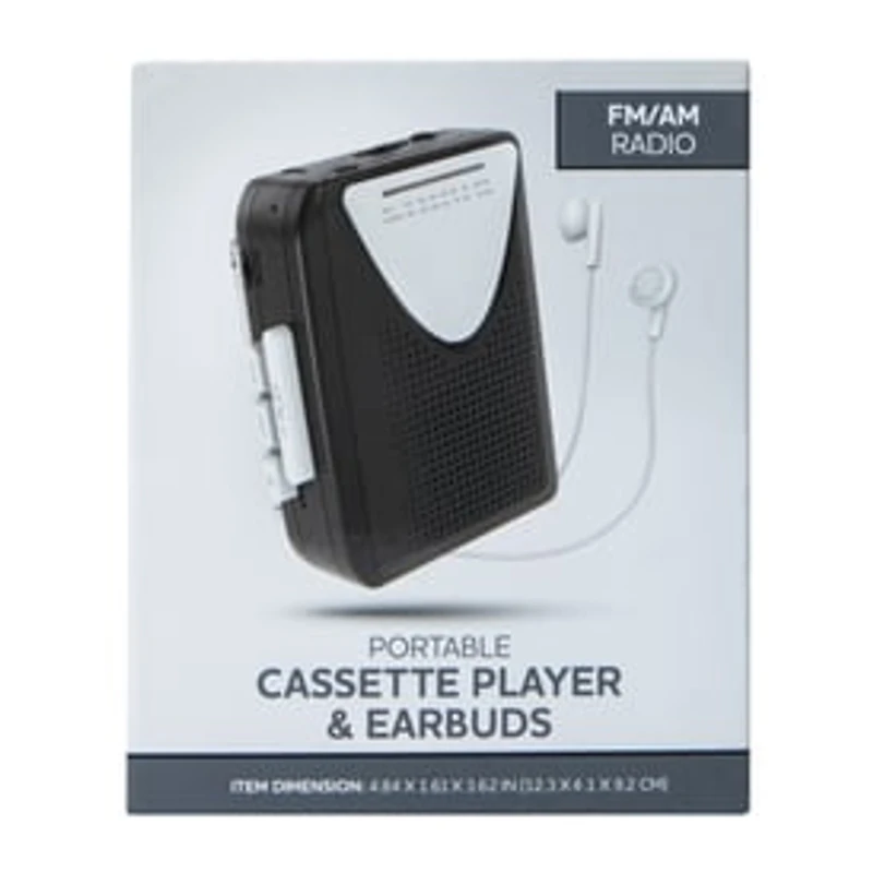 Portable Cassette Player & Earbuds