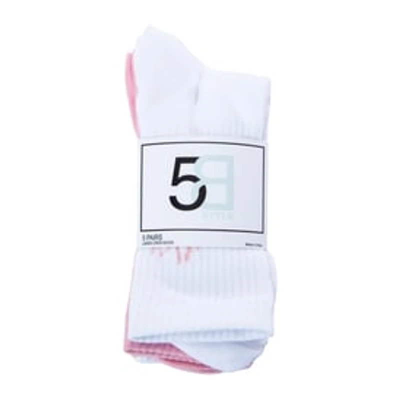 Ladies Flaming Rose Crew Socks 5-Pack