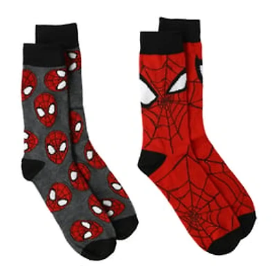 Spider-Man Mens Crew Socks 2-Pack