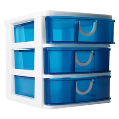 Stackable 3-Drawer Mini Organizer 7.5in x 6.3in - Navy