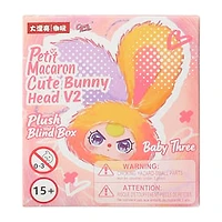Baby Three Petit Macaron Cute Bunny Head V2 Plush Blind Box (Styles May Vary)