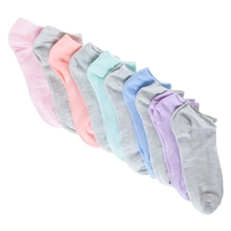 Ladies Pastel Low-Cut Socks 10-Pack