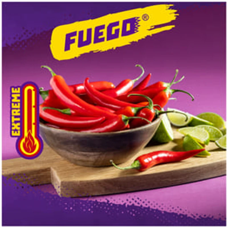 Takis Fuego Rolled Tortilla Chips, Hot Chili Pepper And Lime Artificially Flavored, 9.9oz Bag