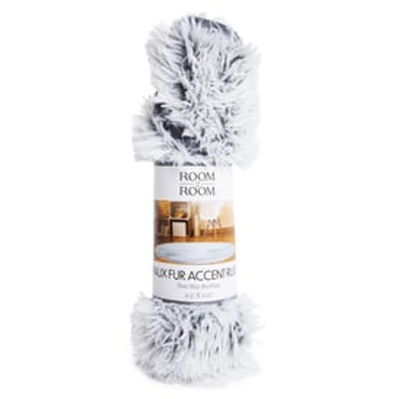 Round Faux Fur Accent Rug 2.5ft