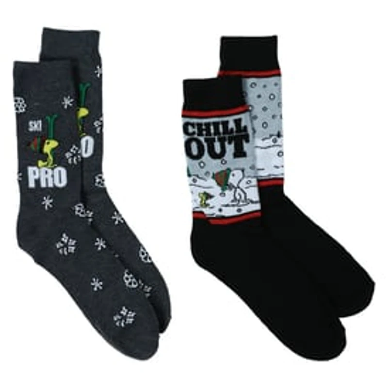 2-Pack Young Men's Peanuts® Holiday Crew Socks