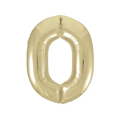 INFLATED Giant Gold Foil Number Balloon 34in