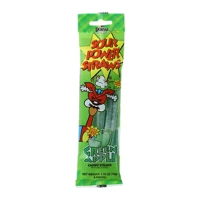 Sour Power® Green Apple Candy Straws 1.75oz