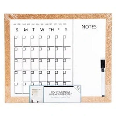 Framed Glass Dry Erase Calendar 10in x 12in