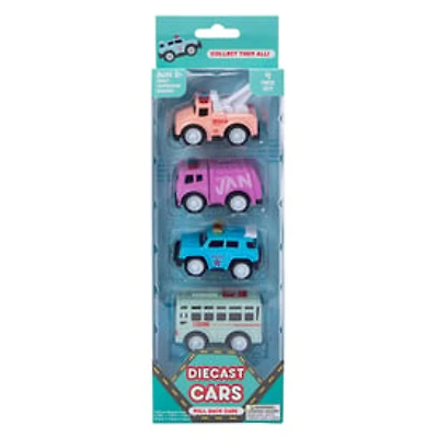 Diecast Pull Back Cars 4-Count