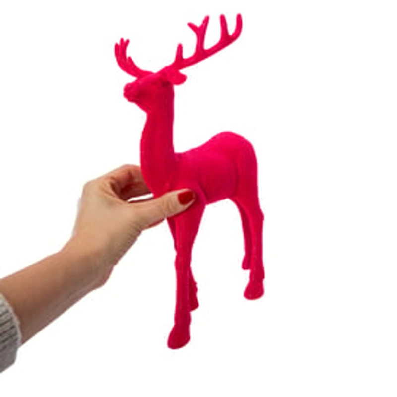 Holiday Glitter Reindeer Decor 12.8in