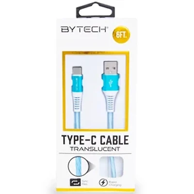 6ft USB-C Cable Translucent Colors
