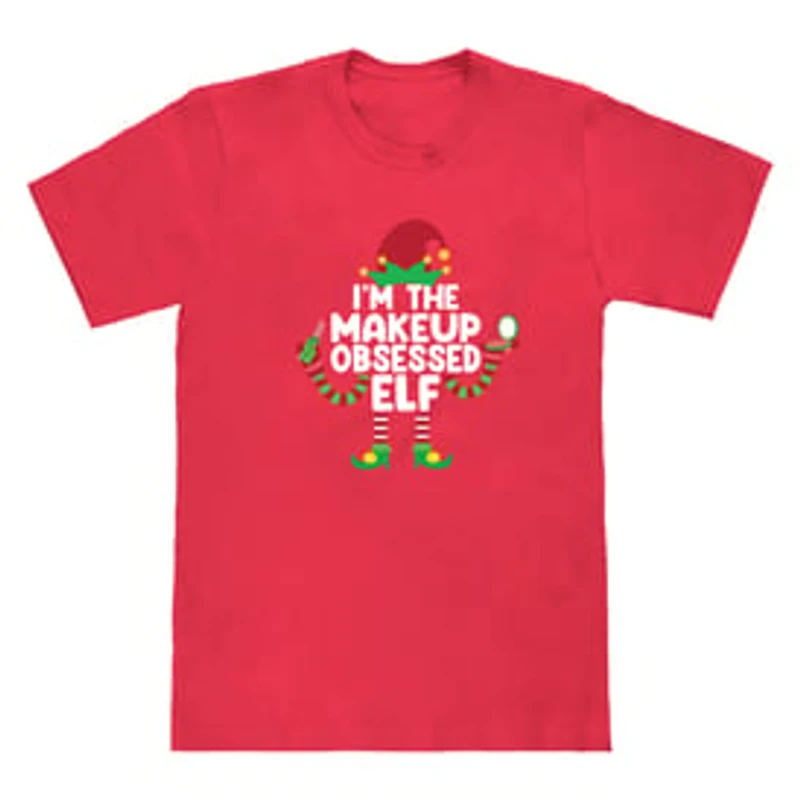 Makeup Obsessed Elf Christmas Graphic Tee