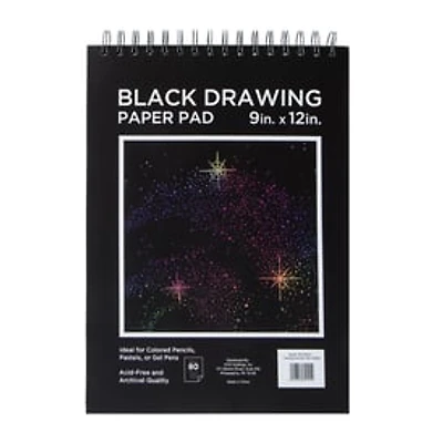 Black Drawing Paper Pad 9in x 12in