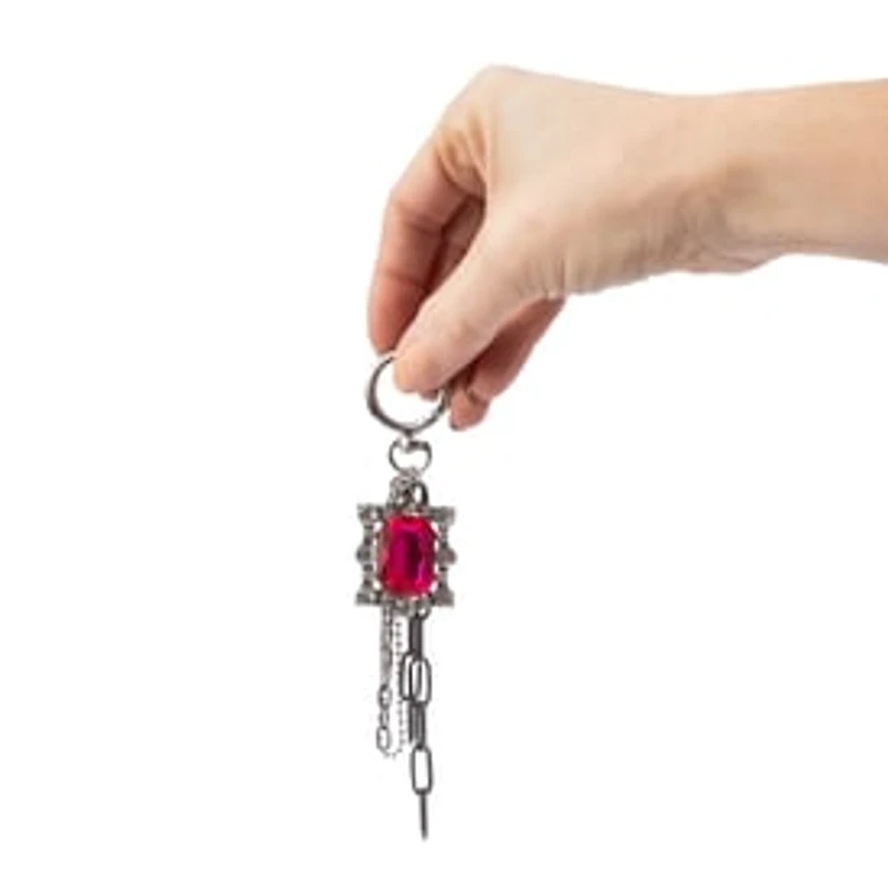 Charmed Pink Gem Cluster Key Ring