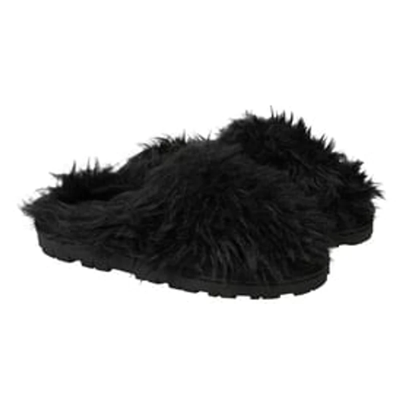 Ladies Faux Fur Fuzzy Slippers