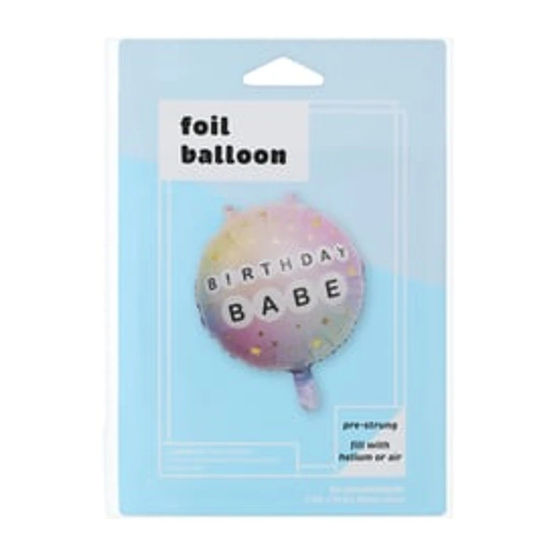 INFLATED Birthday Babe Foil Balloon 18in
