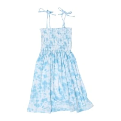 Blue Tie-Dye Smocked Sundress