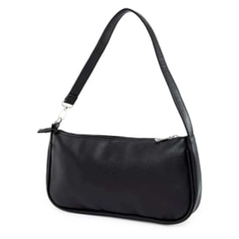 Y2K Retro Baguette Shoulder Bag - Black