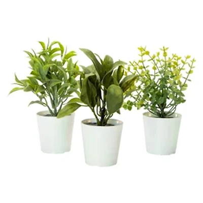 Mini Iridescent Potted Faux Plants 3-Pack