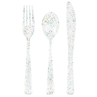 Glitter Plastic Cutlery 18-Count