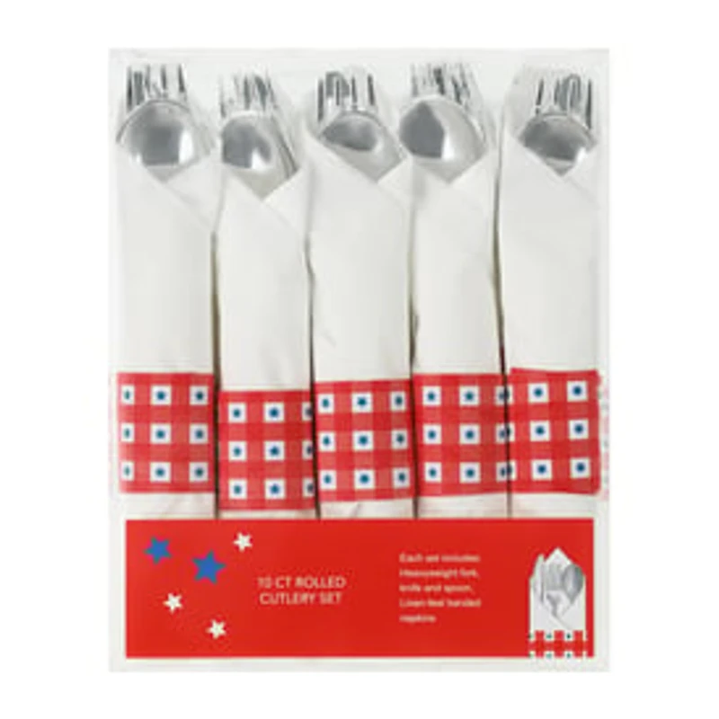 Rolled Cutlery Set 10-Count