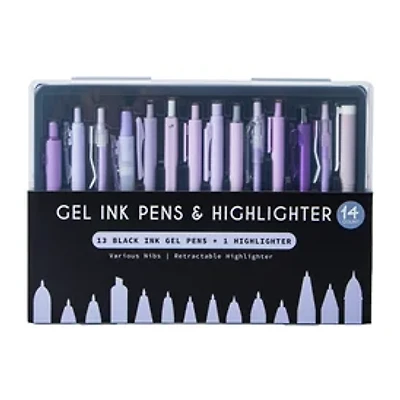 Gel Ink Pens & Highlighter 14-Count