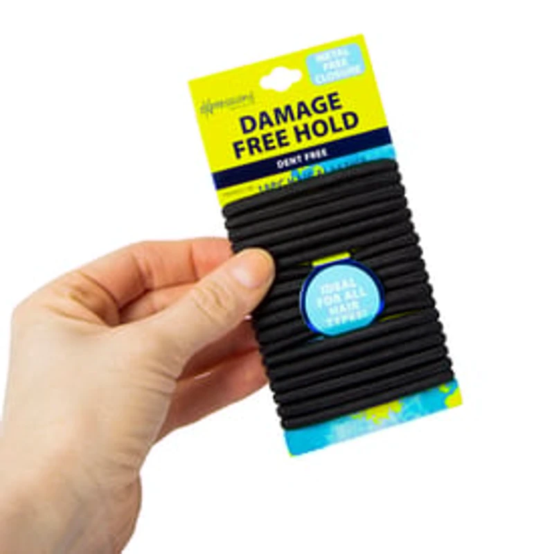Black Ponytail Holders 18-Pack
