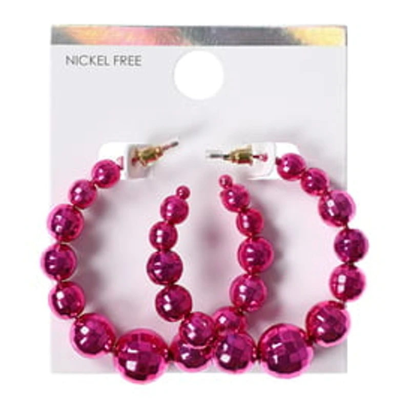 Disco Ball Hoop Earrings