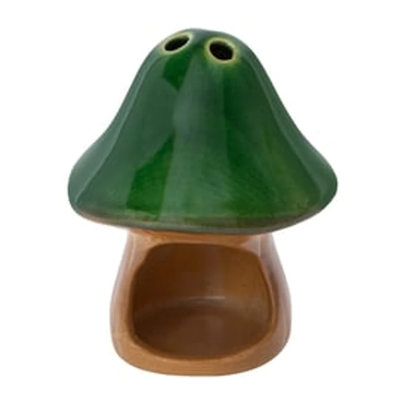 Ceramic Crackle Mushroom Incense Holder