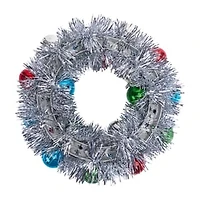 Christmas Tinsel Wreath W/ Ornament