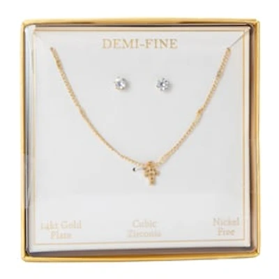 Demi-Fine Gold Necklace & Earrings Set